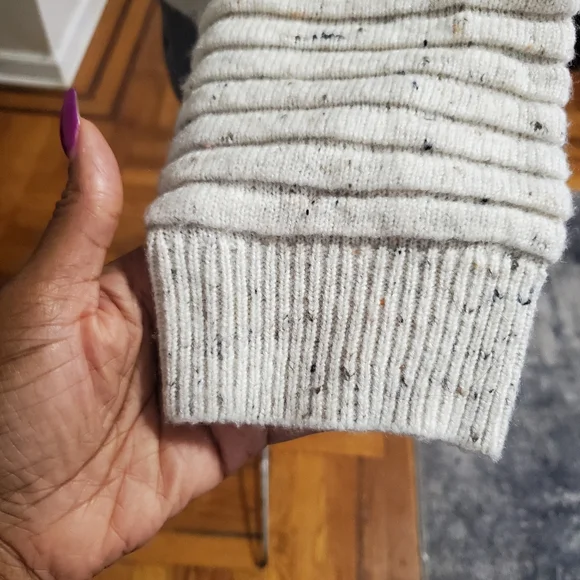 Women Madewell Speckled Ribbed Pullover Sweater | Crewneck Textured Knit | Small - Picture 4 of 6